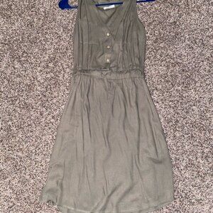 Maurices Olive Green Button-Front Midi Dress